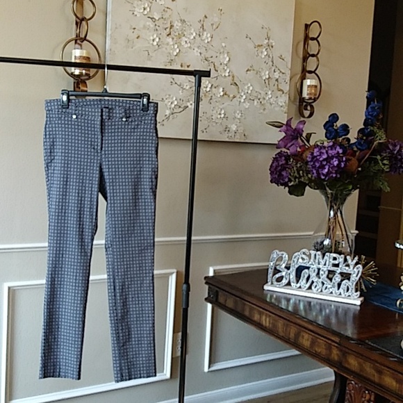 Comfort Fit Navy Blue And Tan Slim Leg Pant By Rafaella. Size 6 - Picture 3 of 17